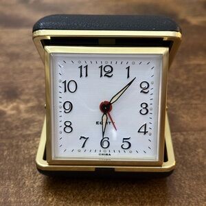 Black and Gold Travel Alarm Clock